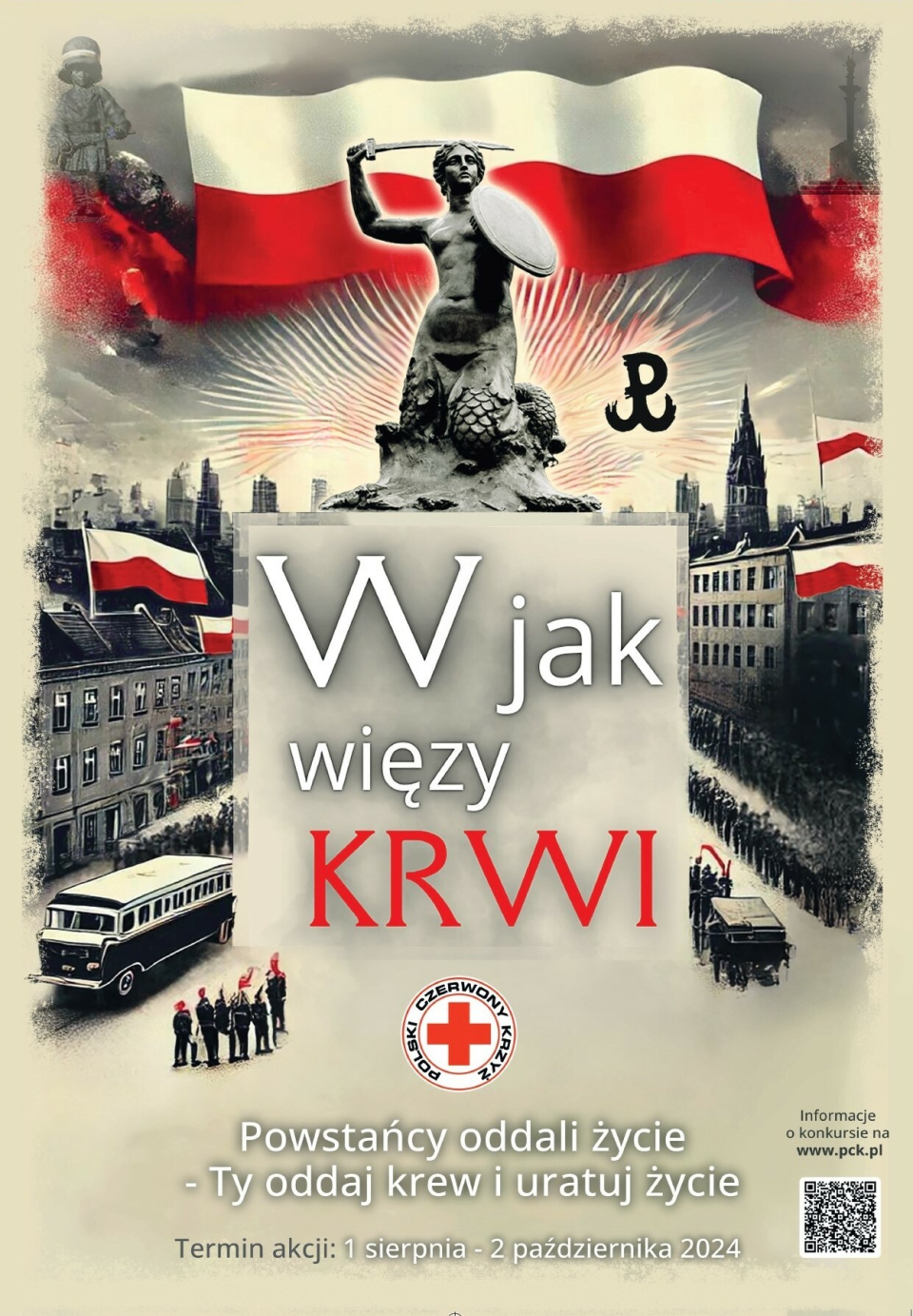 Powstanie Warszawskie, na zdjęciu pomnik Wraszawskiej Syrenki