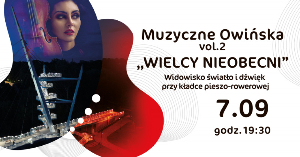 plakat koncertu: na zdjęciu kładka oraz kobieta - artystka