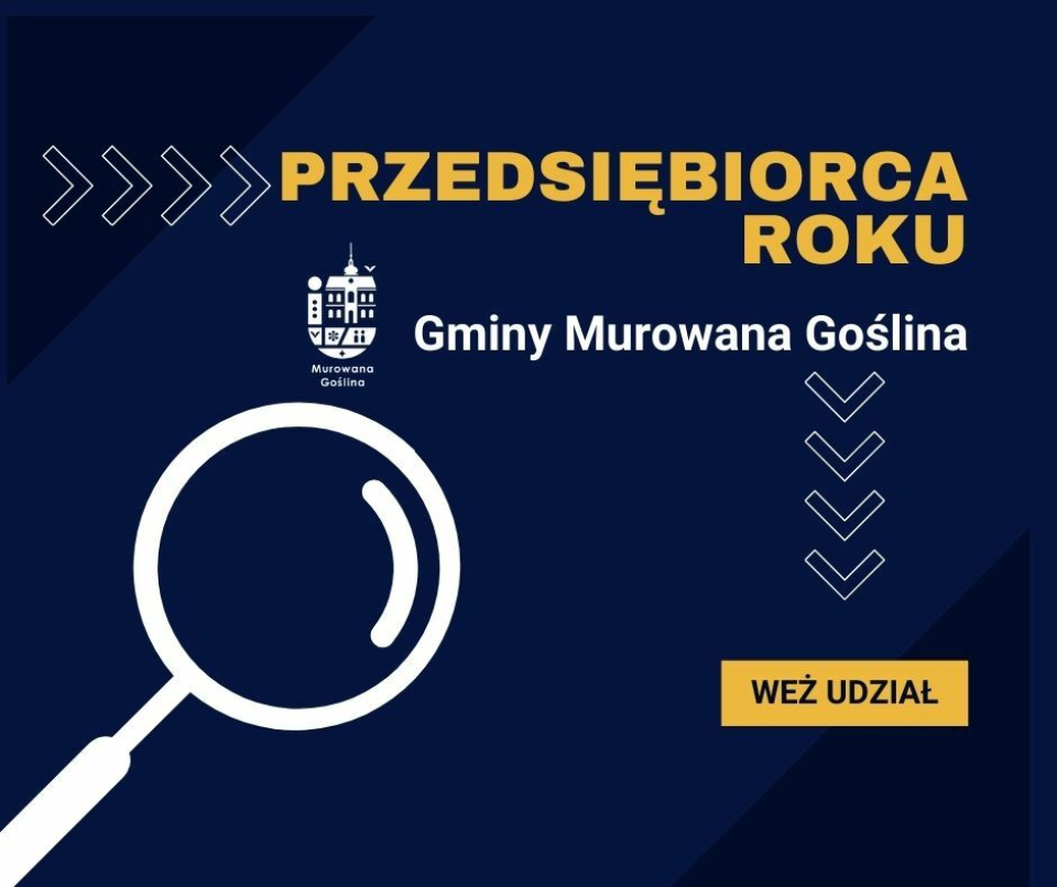 lupa i tekst Przedsiębiorca Roku Gminy Murowana Goślina