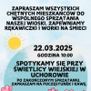 na plakacie grafika słońca, kwiatów i trawy