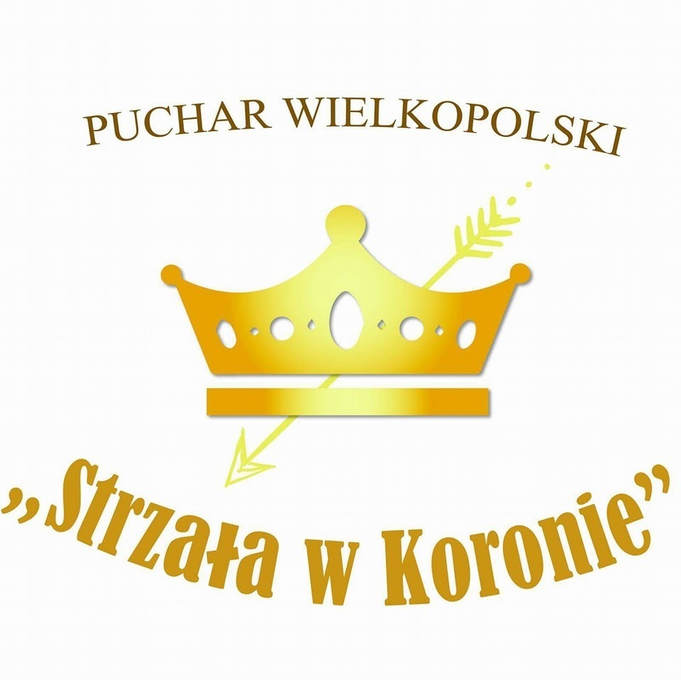 rysunek korony z napisem "IX Strzała w Koronie" - Międzynarodowe Zawody Łucznictwa Konnego